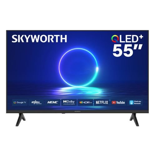 Skyworth 55Q6500H, 55" 4K QLED Smart Google TV, Black